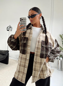 product Princess Polly Short Sleeves High Neck  Myley Shirt Brown