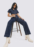 product Princess Polly High Waisted  Pioneer Straight Leg Jeans Denim