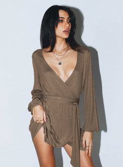 product Princess Polly Asymmetric Neckline  Antonia Mini Dress Brown