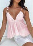 product Princess Polly Sleeveless Sweetheart  Hearts Flutter Top Pink