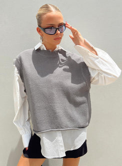 Adler Knit Vest Grey Princess Polly  long 