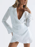 product Princess Polly V-Neck  Triscay Long Sleeve Mini Dress White