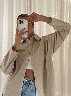 Jacket Corduroy material Classic collar Button fastening at front