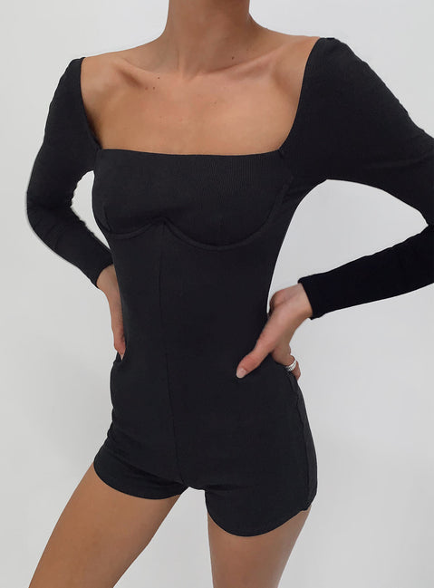 Jolie Romper Black