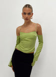 product Princess Polly Full Sleeves Square Neck  Cold Shoulder Top Green