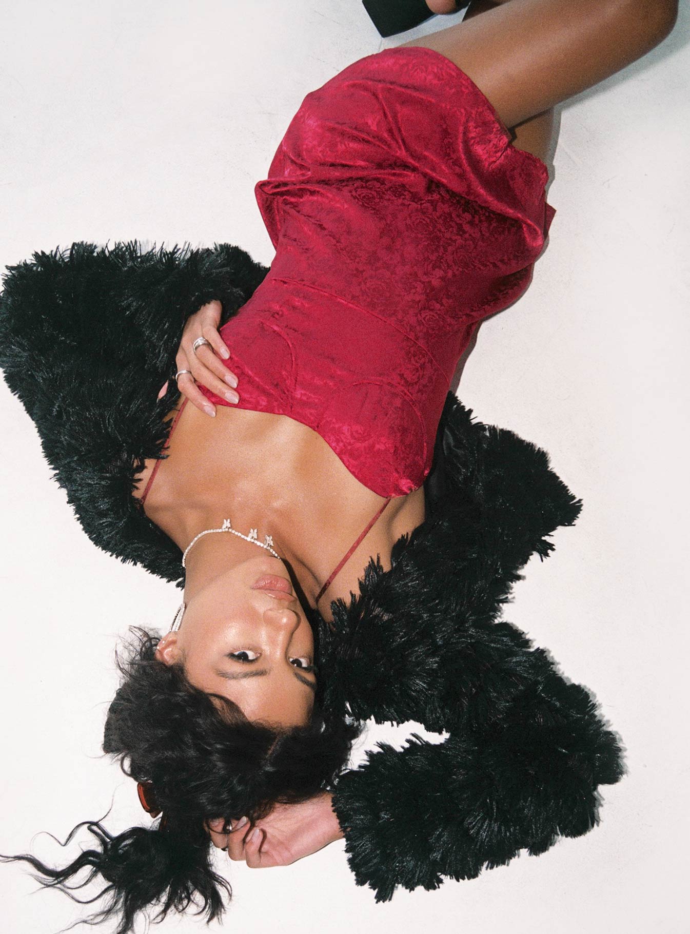 product Princess Polly Asymmetric Neckline  Diva Mini Dress Deep Red