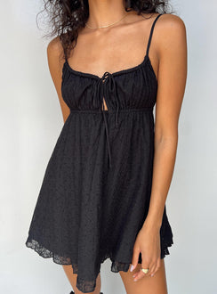 product Princess Polly Square Neck  Empress of Love Mini Dress Black Embroidery
