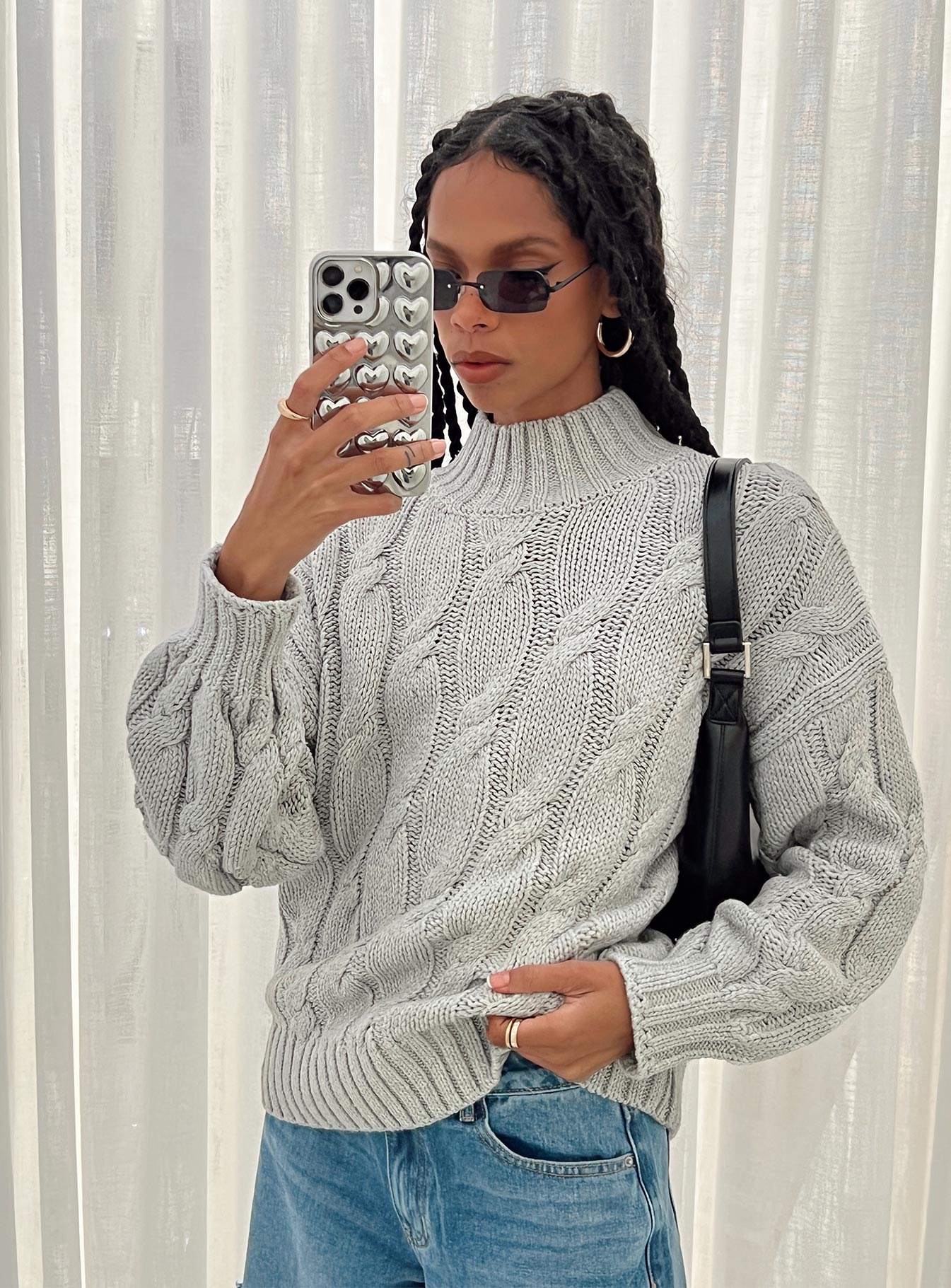 Jendi Sweater Grey Princess Polly  long 