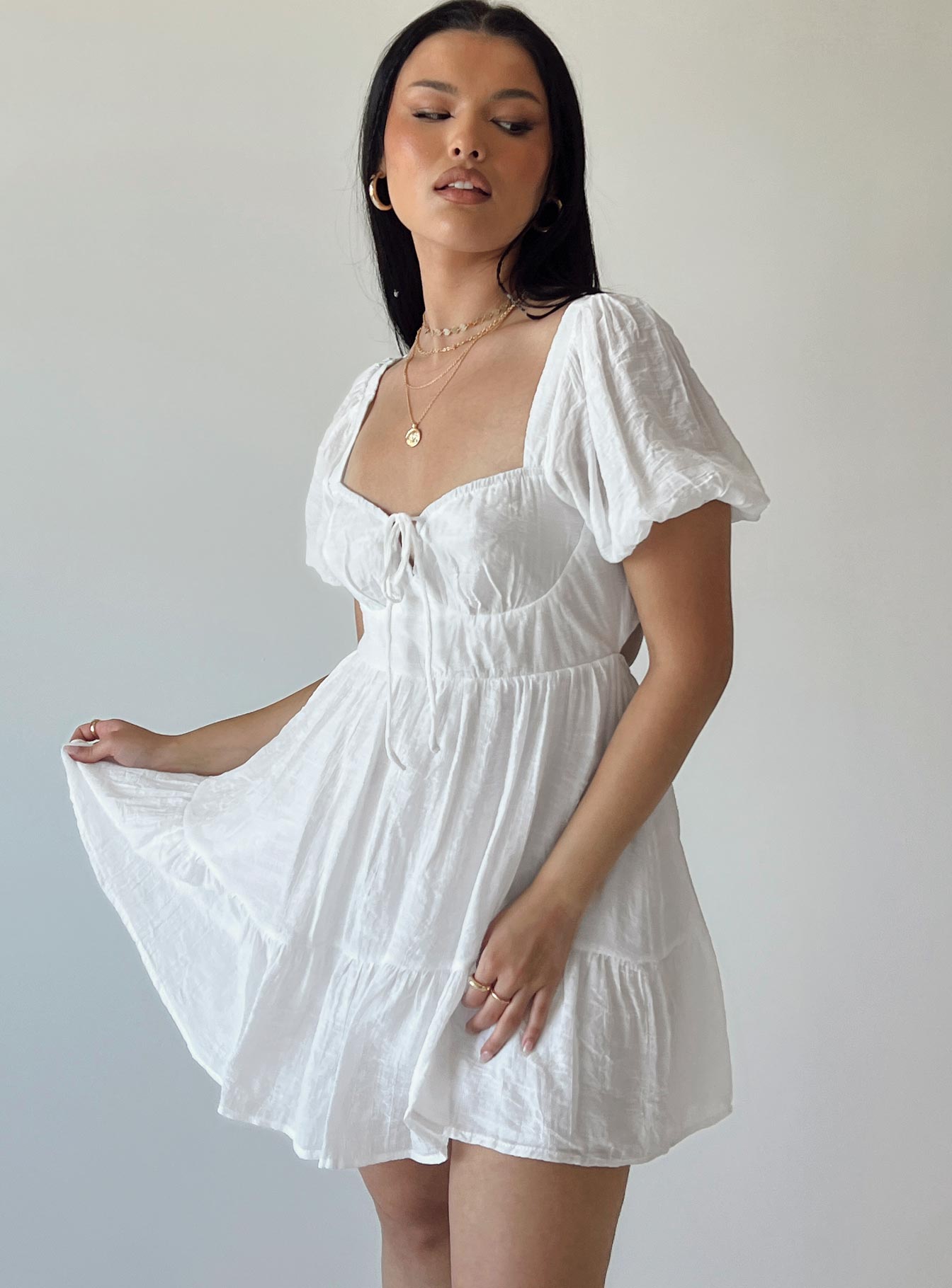 product Princess Polly Square Neck  Britten Mini Dress White