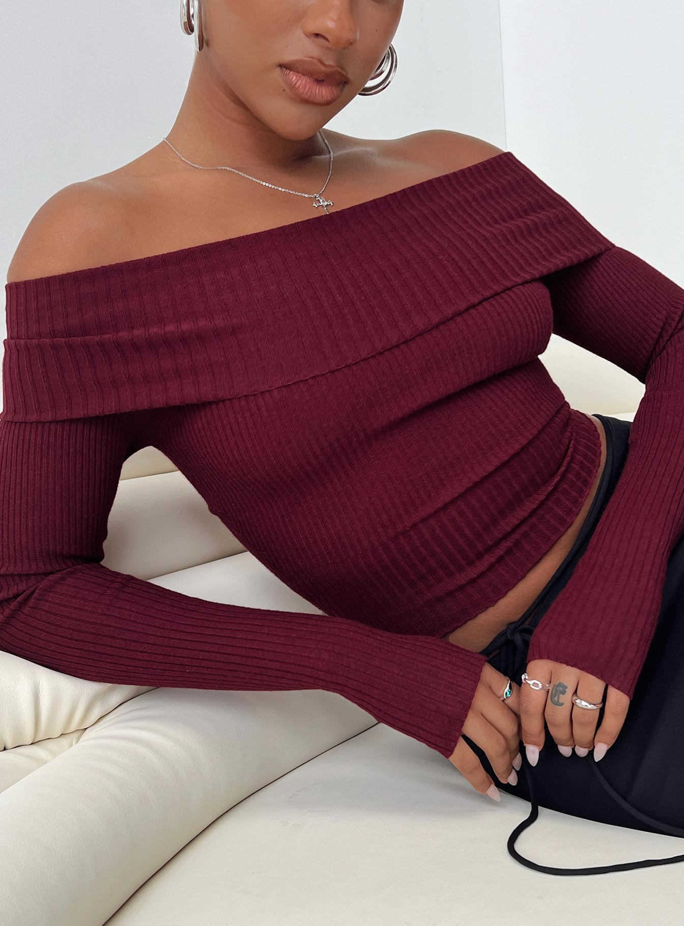 Off shoulder best sale woolen top