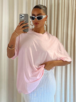 product Princess Polly Half Sleeves Crew Neck  Flower Market Oversized Tee Pink