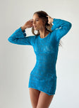 product Princess Polly Crew Neck  Leah Knit Mini Dress Blue