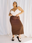 product Caroline Midi Skirt Brown Curve Princess Polly  Maxi 