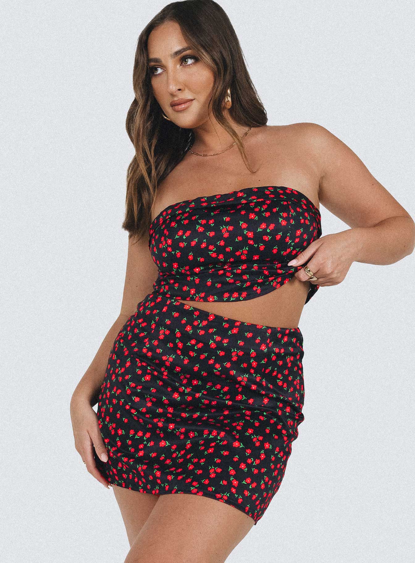 product Chadwick Mini Skirt Black Floral Princess Polly  Mini Skirts 