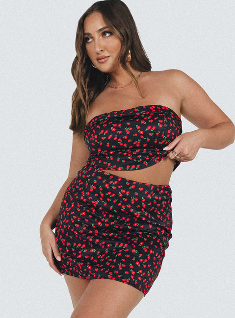 product Chadwick Mini Skirt Black Floral Princess Polly  Mini Skirts 