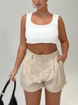 Seize The Day Shorts Beige Princess Polly high-rise 