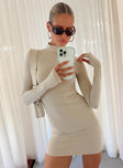 product Princess Polly High Neck  Elysium Long Sleeve Turtleneck Dress Bone