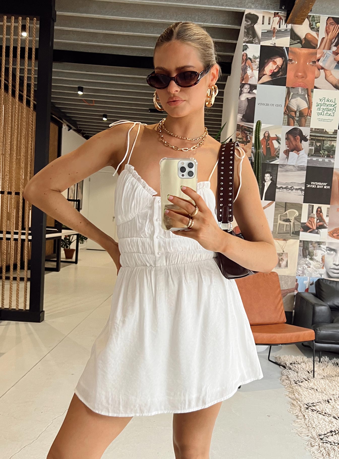 product Princess Polly V-Neck  Briley Mini Dress White