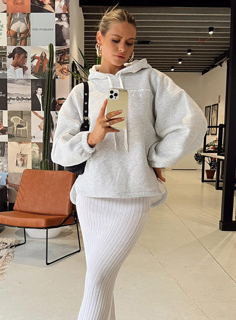 Angel Number 777 Hoodie Grey Princess Polly  long 