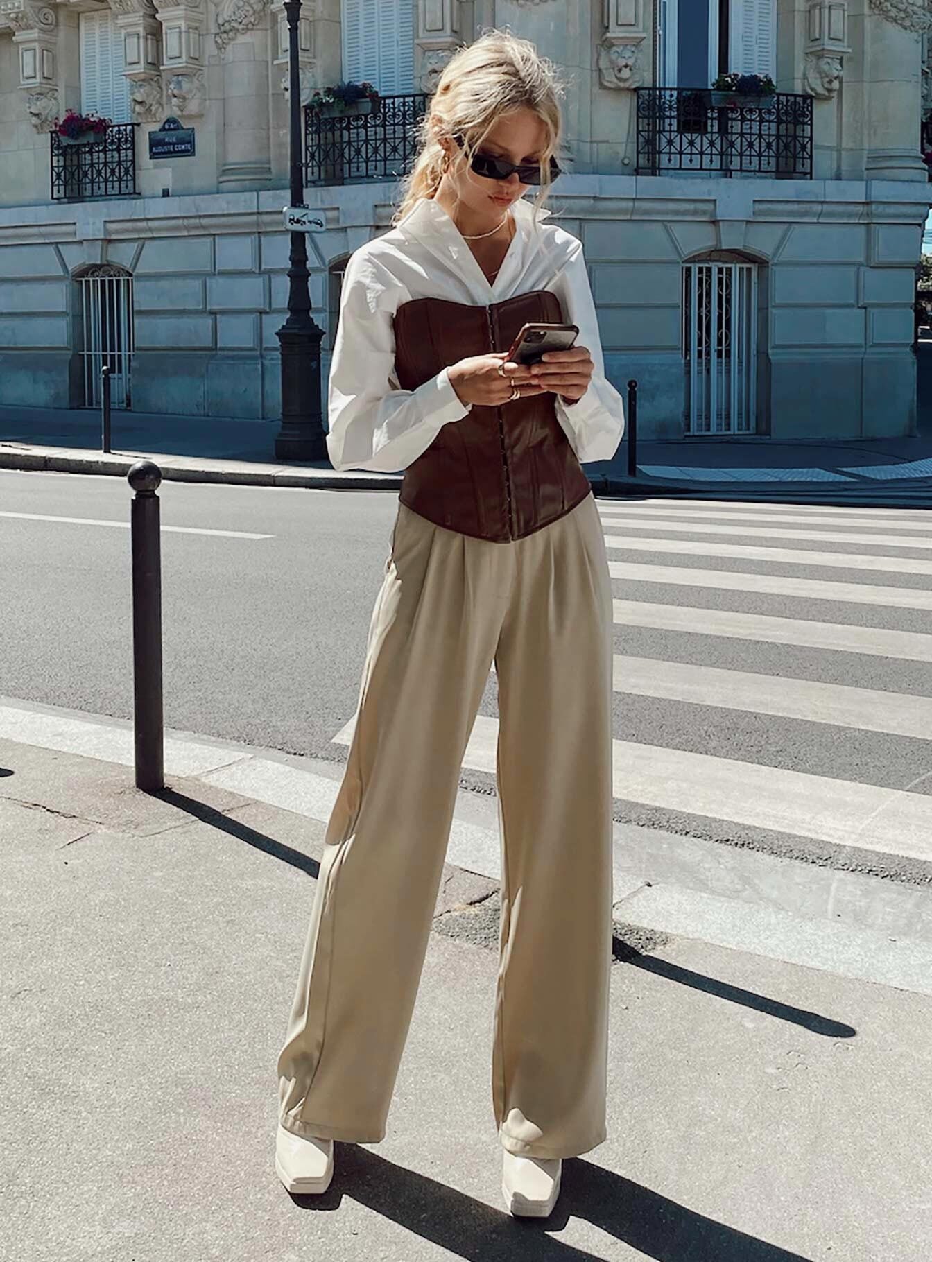 product Princess Polly High Waisted Pants  Archer Pants Taupe