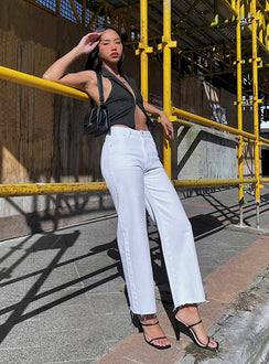 product Princess Polly High Waisted  Cece Hammer Wide Leg Jeans White