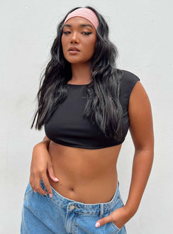 product Princess Polly Sleeveless Square Neck  Pasadena Crop Top Black