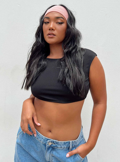 product Princess Polly Sleeveless Square Neck  Pasadena Crop Top Black