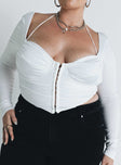 product Princess Polly Full Sleeves Sweetheart  Galyn Long Sleeve Top White Curve