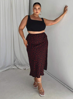 Front view of model wearing  front Mabel Midi Skirt Curve Princess Polly  Midi Skirts 