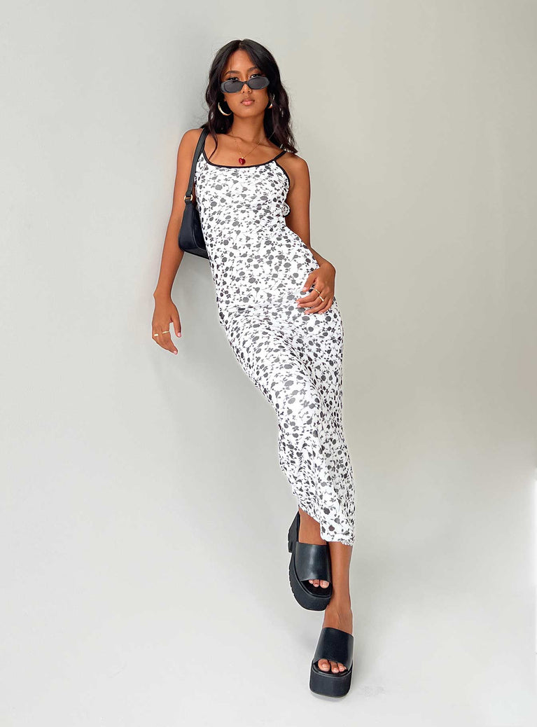 product Princess Polly Crew Neck  Knox Maxi Dress White / Black Floral