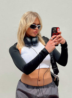 Kiora Bolero Top Black Full Sleeves High Neck 