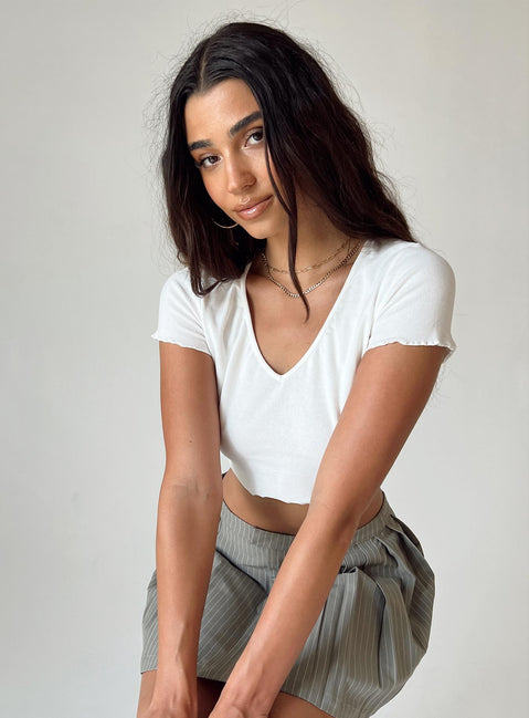 product Princess Polly Short Sleeves Square Neck  Jody Top White