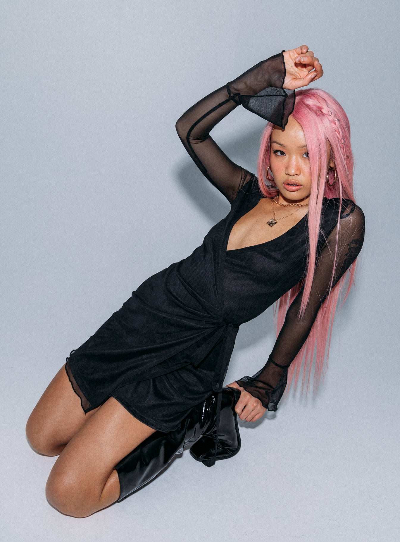 product Princess Polly Asymmetric Neckline  Naya Mini Dress Black