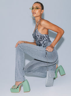 side view of model wearing Princess Polly Dolores Pants Grey 