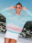 Over The Horizon Sweater Blue Princess Polly  long 