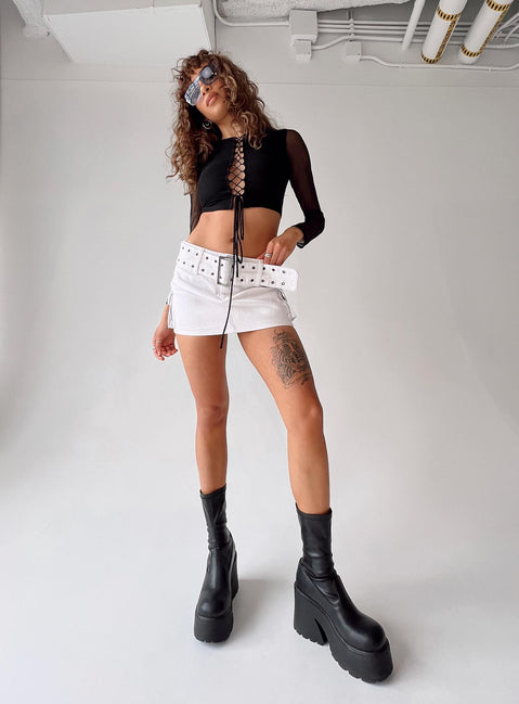 product Princess Polly Full Sleeves Square Neck  Tracie Long Sleeve Top Black