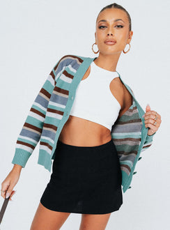 Jenga Cardigan Blue Princess Polly  Cropped 