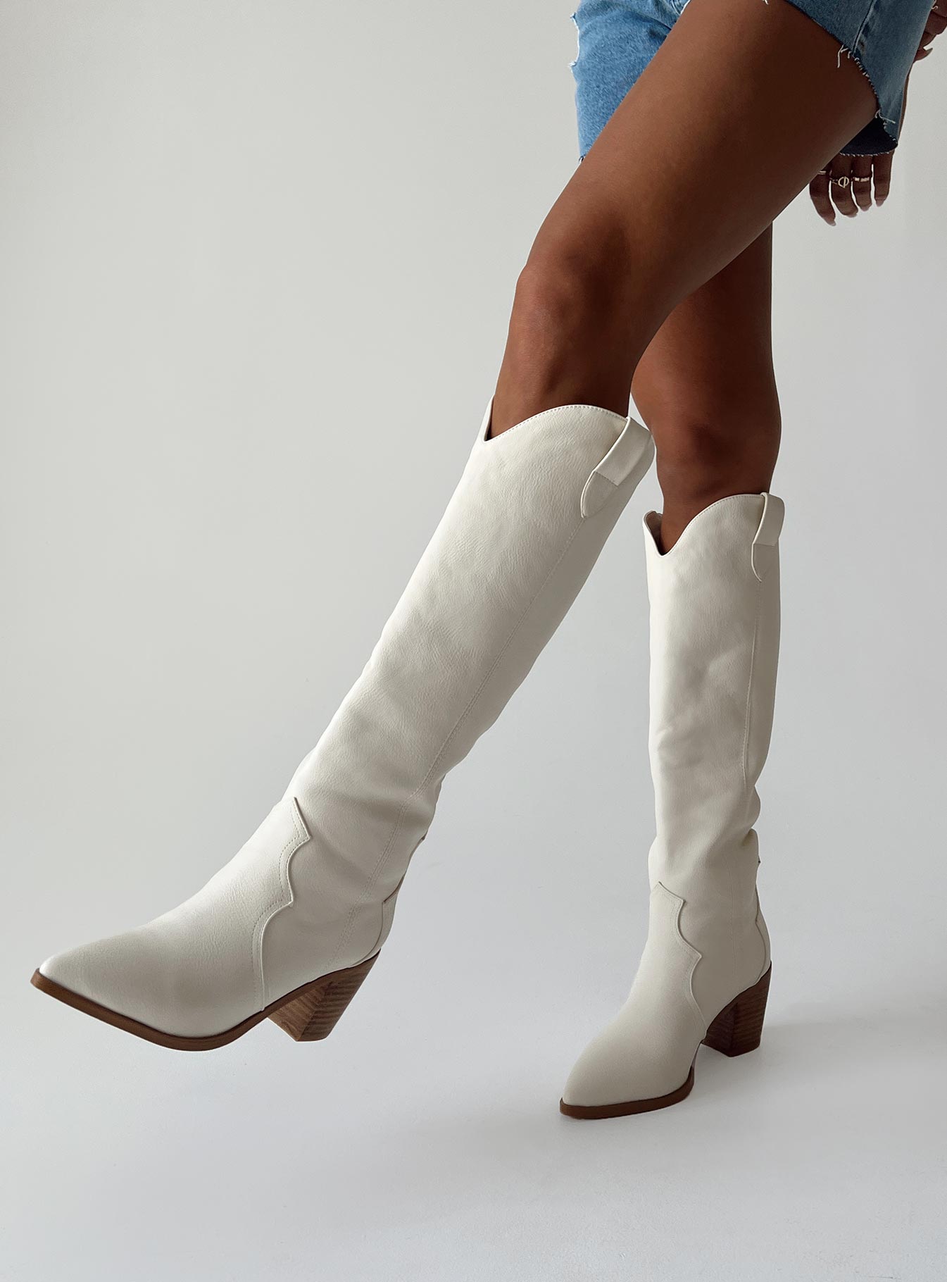 Off white knee high on sale boots