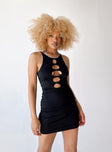 front view of model wearing Princess Polly Nash Mini Dress Black 