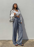 product Princess Polly High Waisted Pants  Archer Pants Pinstripe Grey