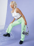 front view of model wearing Princess Polly The Ragged Priest Prism Jeans Green Mid Rise 