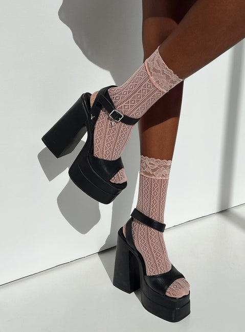 Socks Sheer design Frill hem Good stretch Hand wash only 