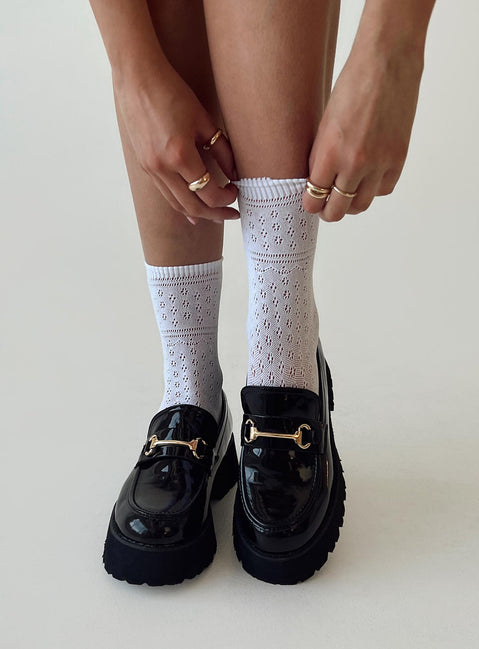 Lace socks  Princess Polly Exclusive 80% polyamide 20% nylon Sheer material Good stretch 