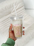 I Love You A Latte Iced Coffee Tumbler Clear / Pink