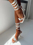 Lamina Strappy Heels White