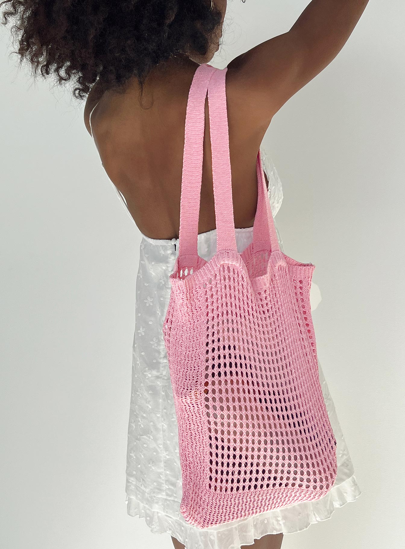 Tote bag Crochet material Fixed shoulder straps