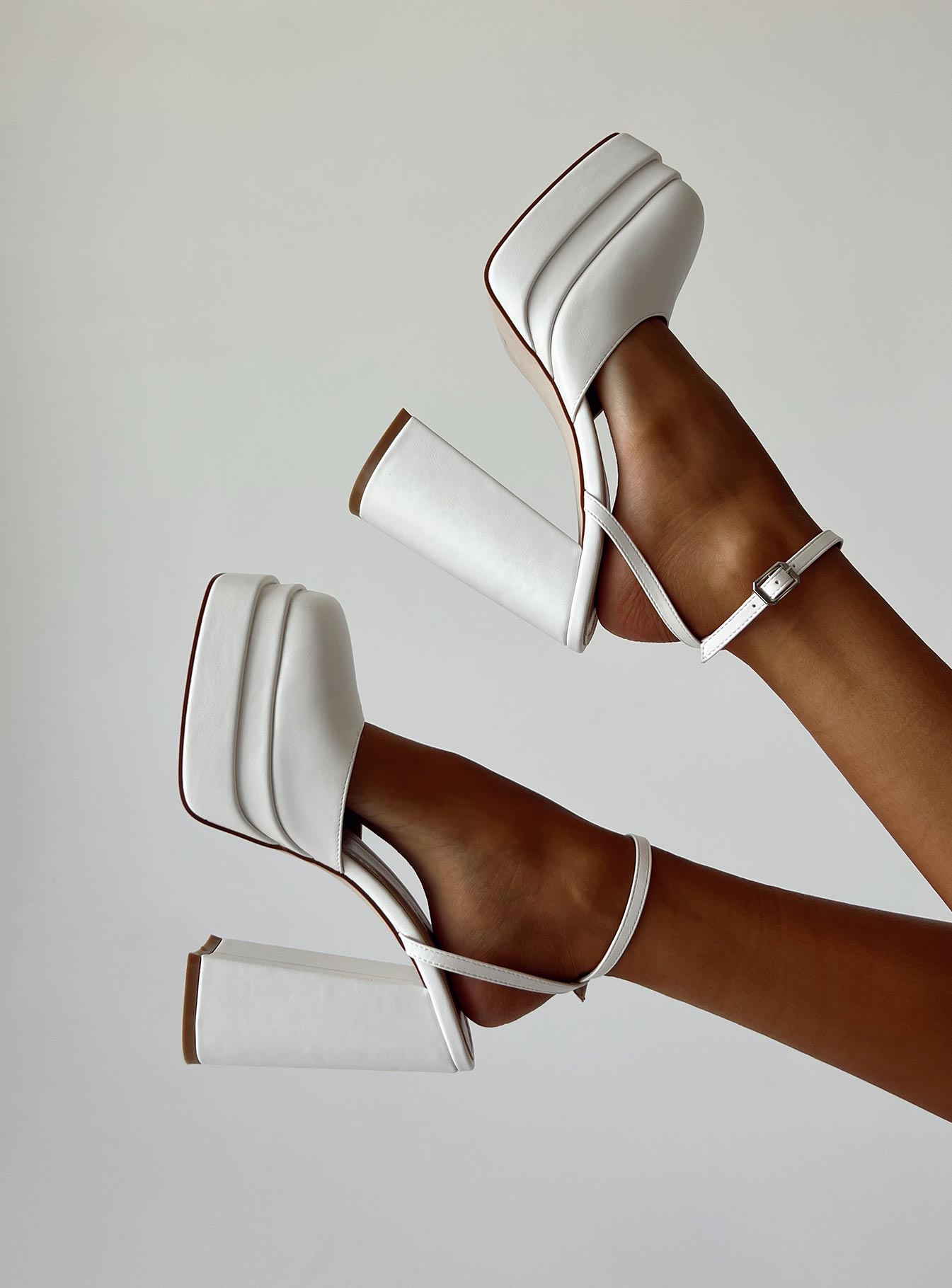 Buy Shoetopia Chunky Platform White High Heels For Women & Girls Online