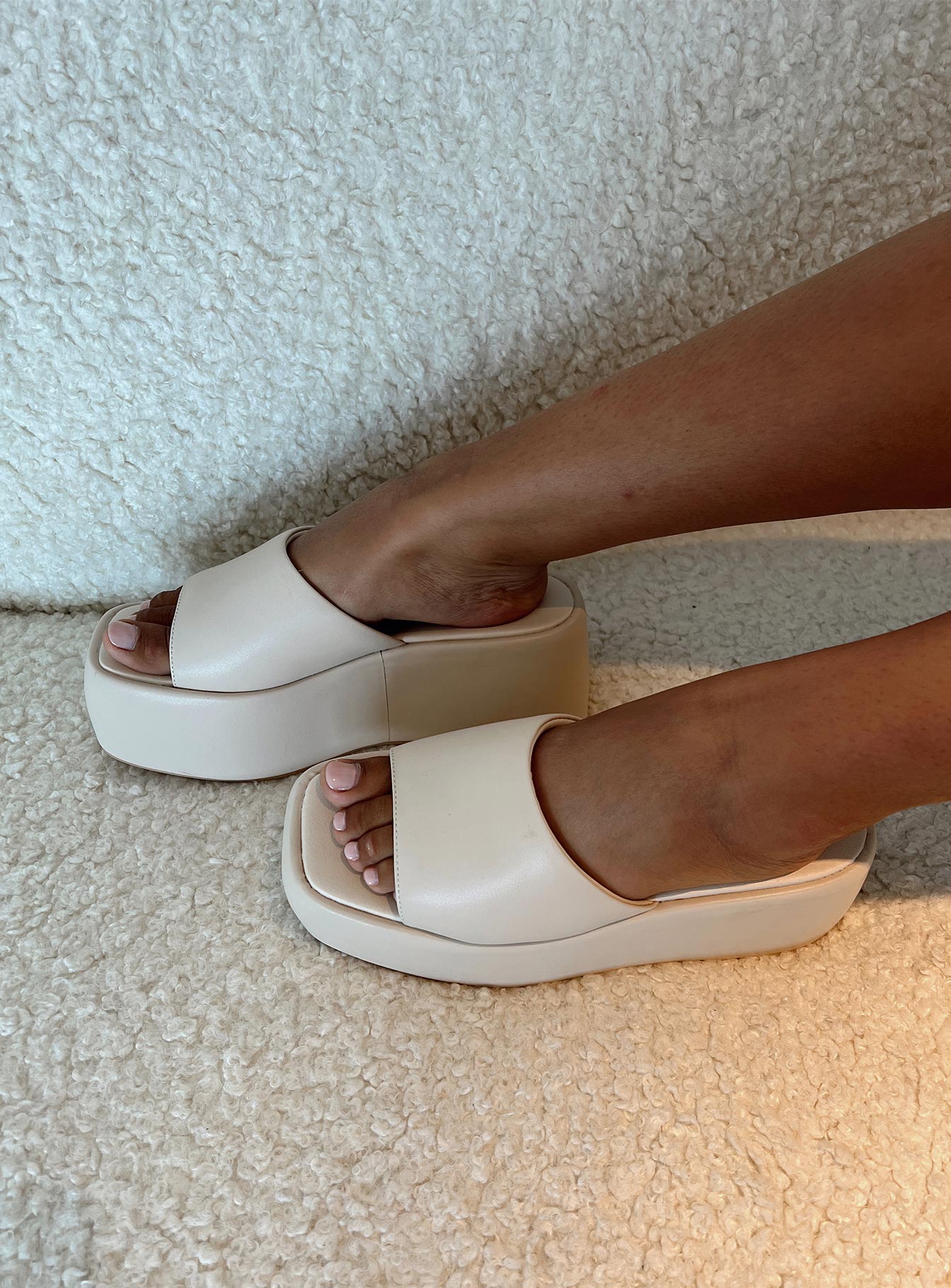 Cream hotsell platform sandals