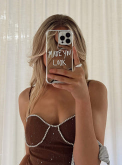 iPhone case Reflective back Graphic print Clear plastic sides