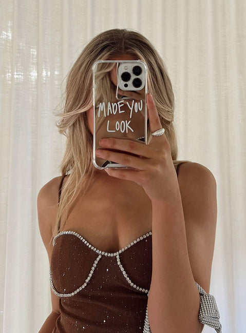 iPhone case Reflective back Graphic print Clear plastic sides